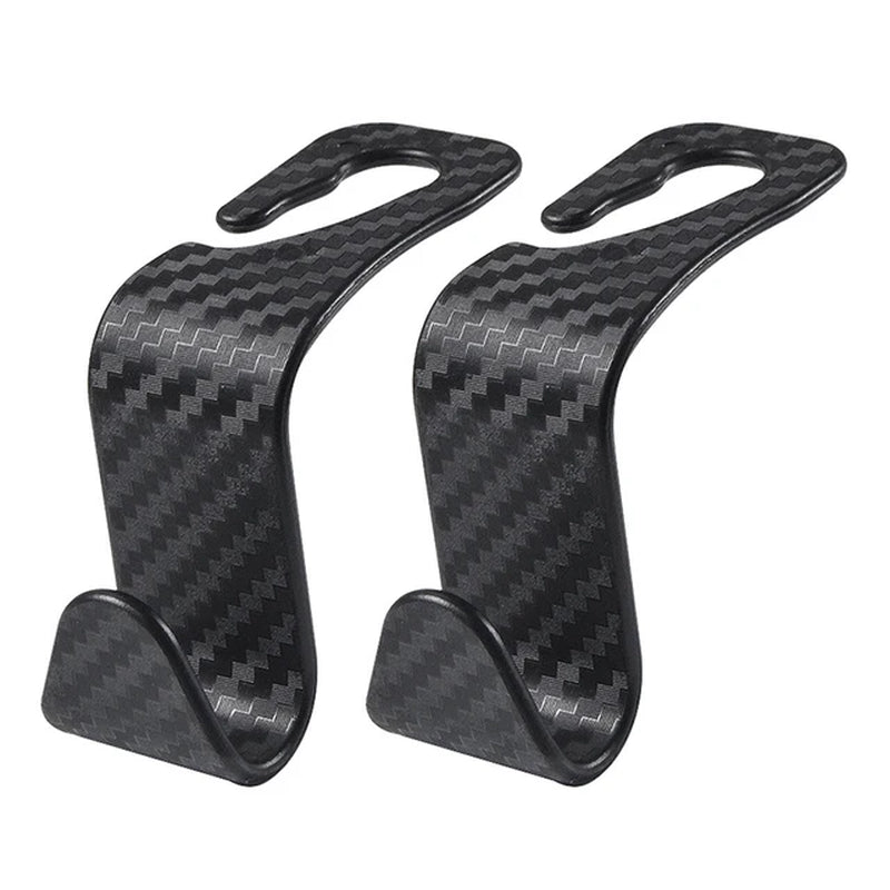 4Pcs Carbon Fibre Hook Car Seat Headrest Hook Auto Back Seat Organizer Hanger Handbag Clothes Bracket Car Interior Accessories